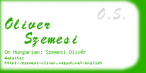 oliver szemesi business card